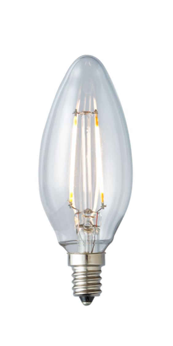 The Knoll B10 — clear candle filament LED bulb