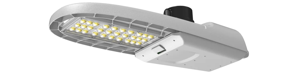 Abbey LED roadway luminaire, the configured catalog number