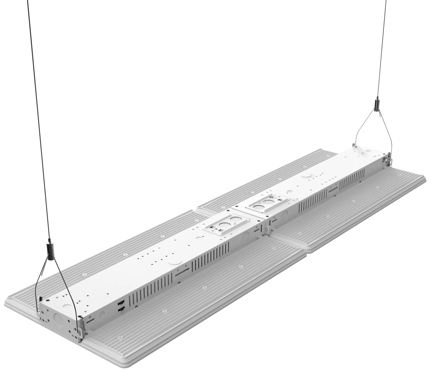 Apollo LLHB410 high bay suspended on the supplied aircraft cables