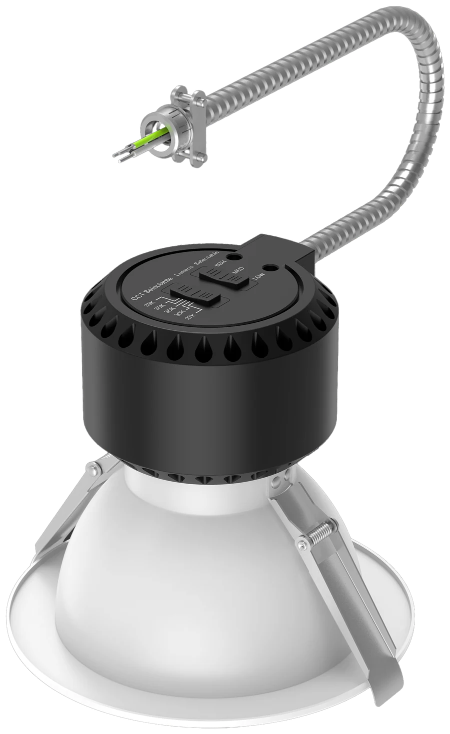 LCDL Astra-I — spec-grade adjustable architectural commercial downlight with adjustable beam reflector and whip-fed driver