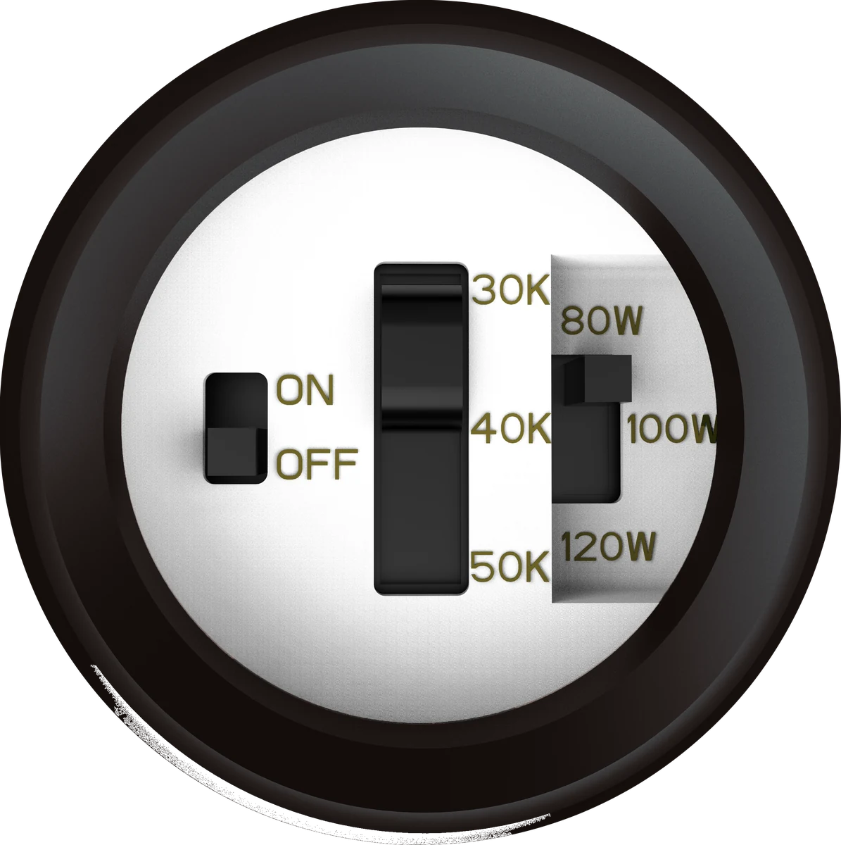 Guardian Multi-Functional Operations Control Center — ON/OFF photocell toggle, 3-CCTselect (3000K/4000K/5000K), 3-WATTselect (80W/100W/120W) DIP switches