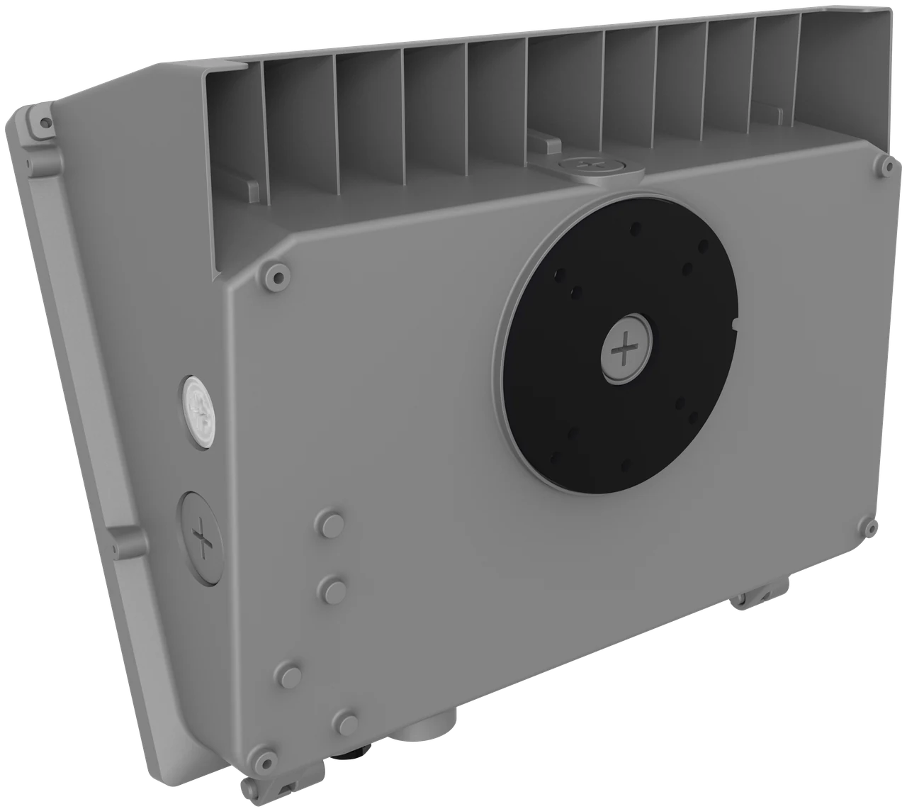 Guardian back view showing two-piece die-cast aluminum housing with thermally isolated driver chamber and heat dissipation channels