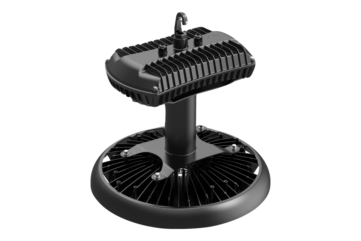 Jupiter-II LRHB400 LED round high bay, 400 W model with the driver on a stem