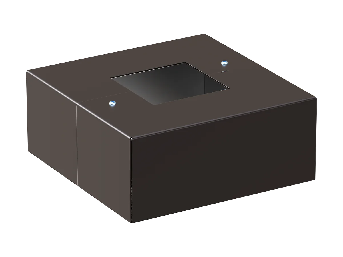 Two-piece base cover for a square pole