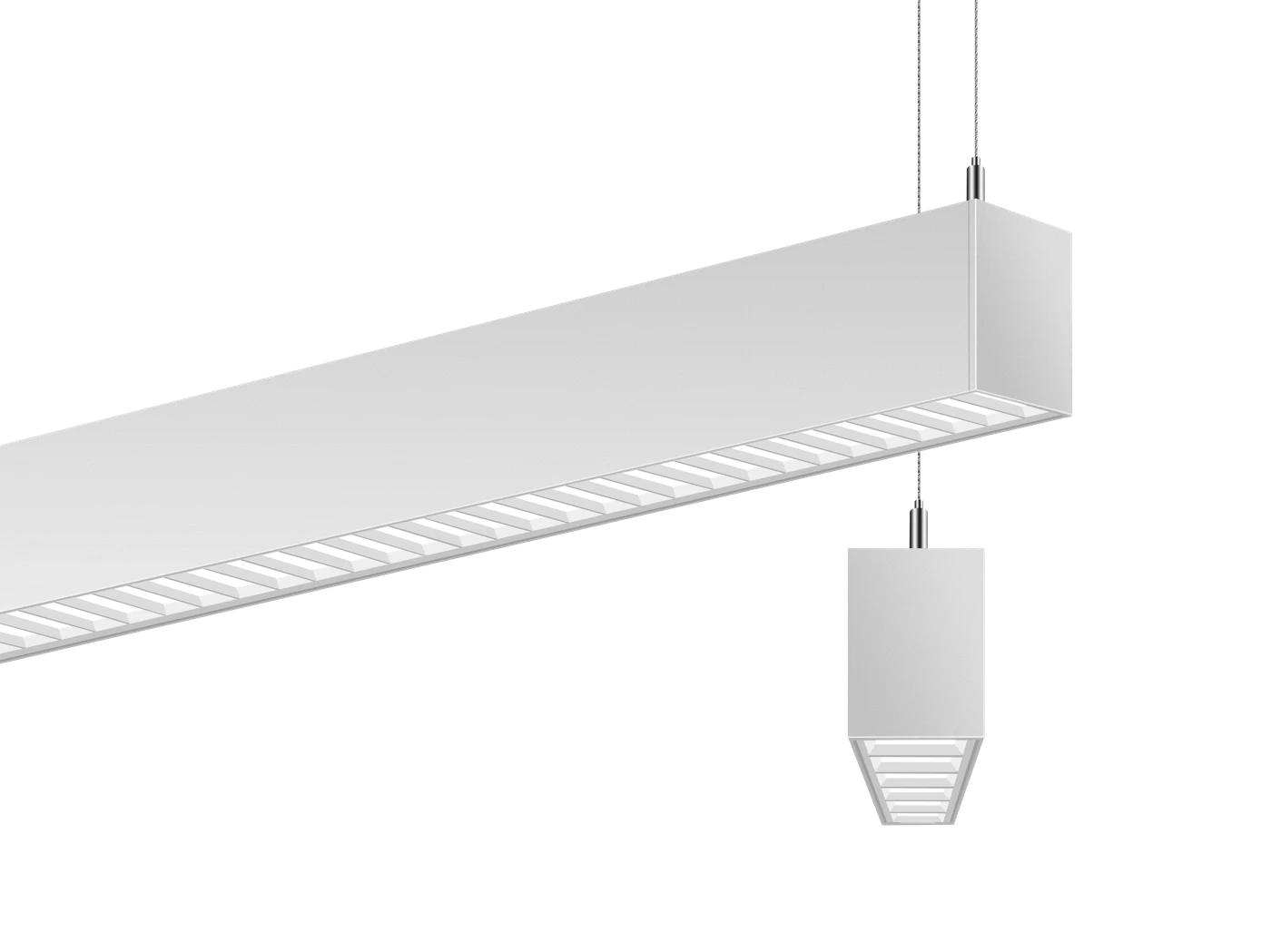 LUXA Luna · Pendant · Louver optic · suspended pendant with parabolic louver for direct-lit workstations
