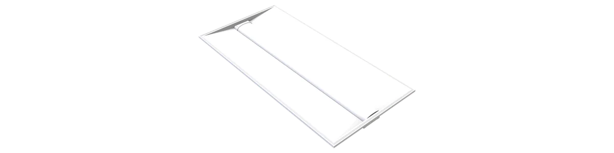 Luxmark LED center-basket troffer, the configured catalog number