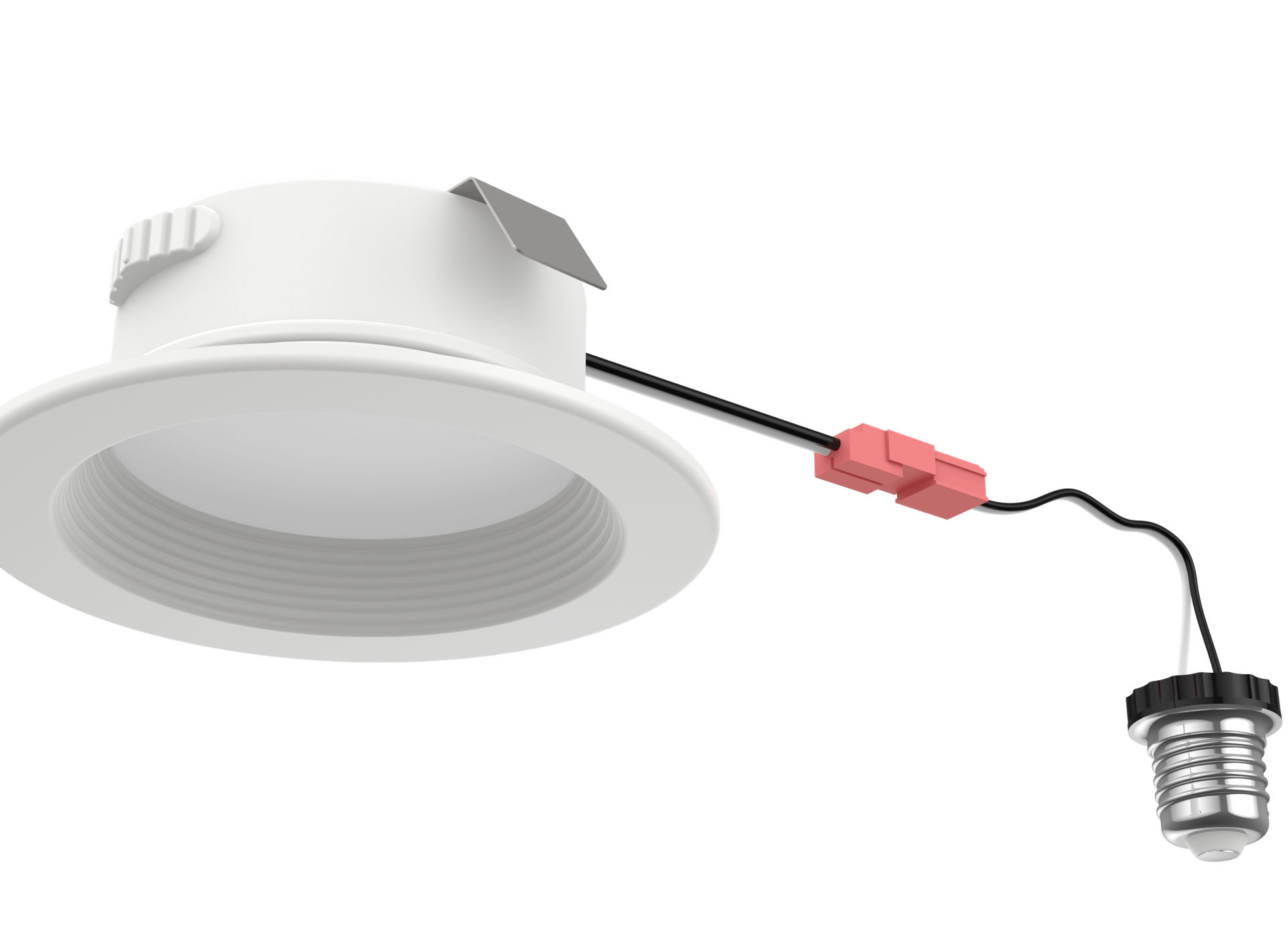 LDRR Nebula-II — side profile showing the low-profile housing depth (1.65″ for 4″, 2.25″ for 6″) and PC+AL construction