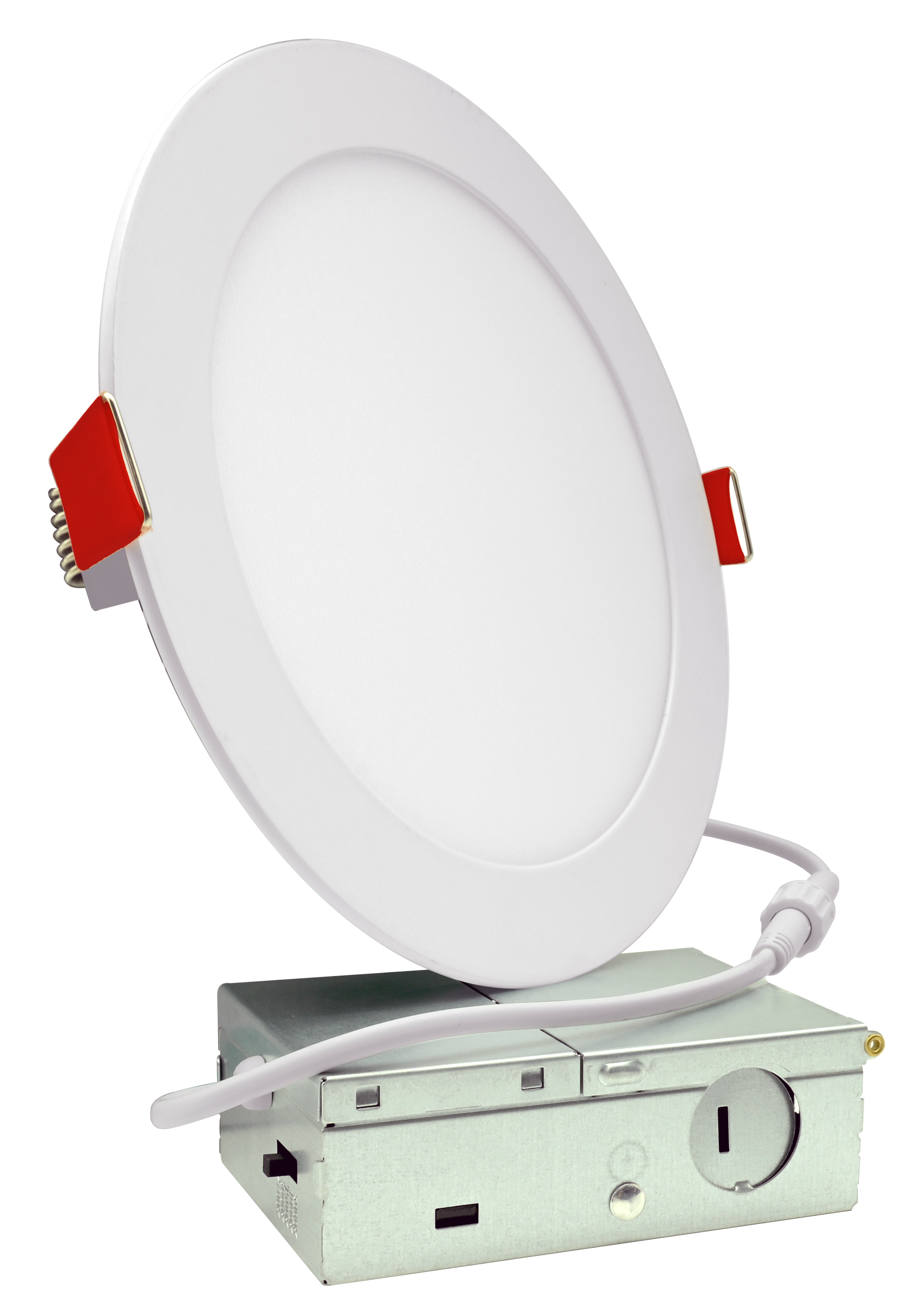 Radius-II Plug-n-Play J-Box system — plenum-rated quick-connect cable from disk to J-Box, electronically isolated junction, spring-loaded retention clips with 6N-8N elasticity force