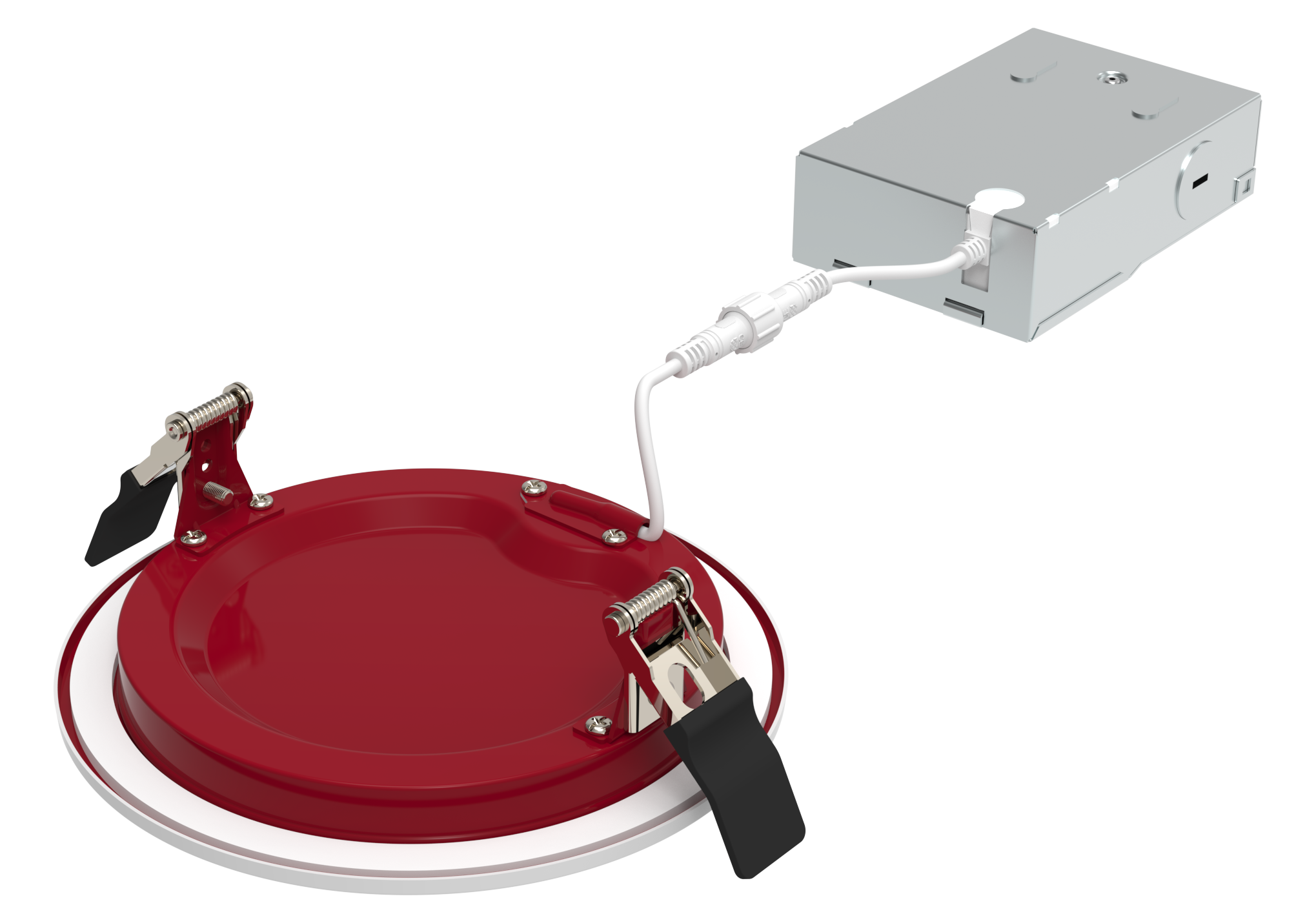 Radius SafeZone Wet + Fire combo — all 4 base SKUs (4 sizes · Flat trim) ship Wet Location rated AND 2-hour fire-resistant per UL 263 + ASTM E119