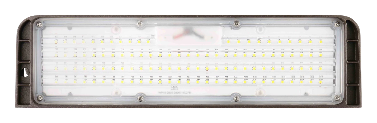Nightwatch — front lens detail, LED array and prismatic optic visible behind polycarbonate