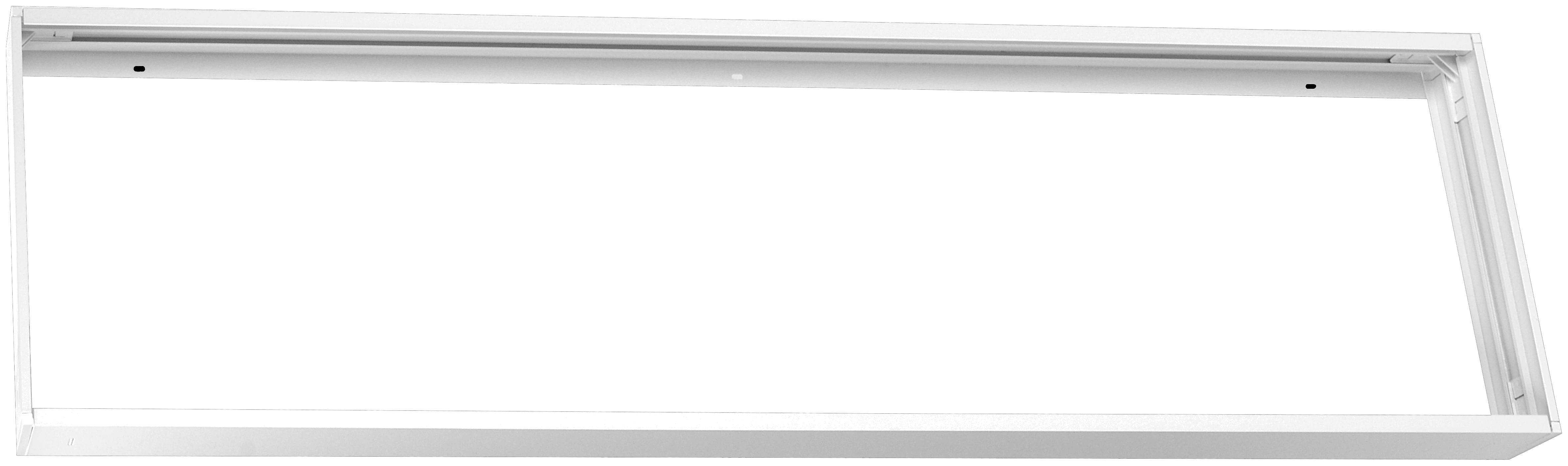 S14 · 1×4 surface-mount bracket · white aluminum frame for ceiling-mount install