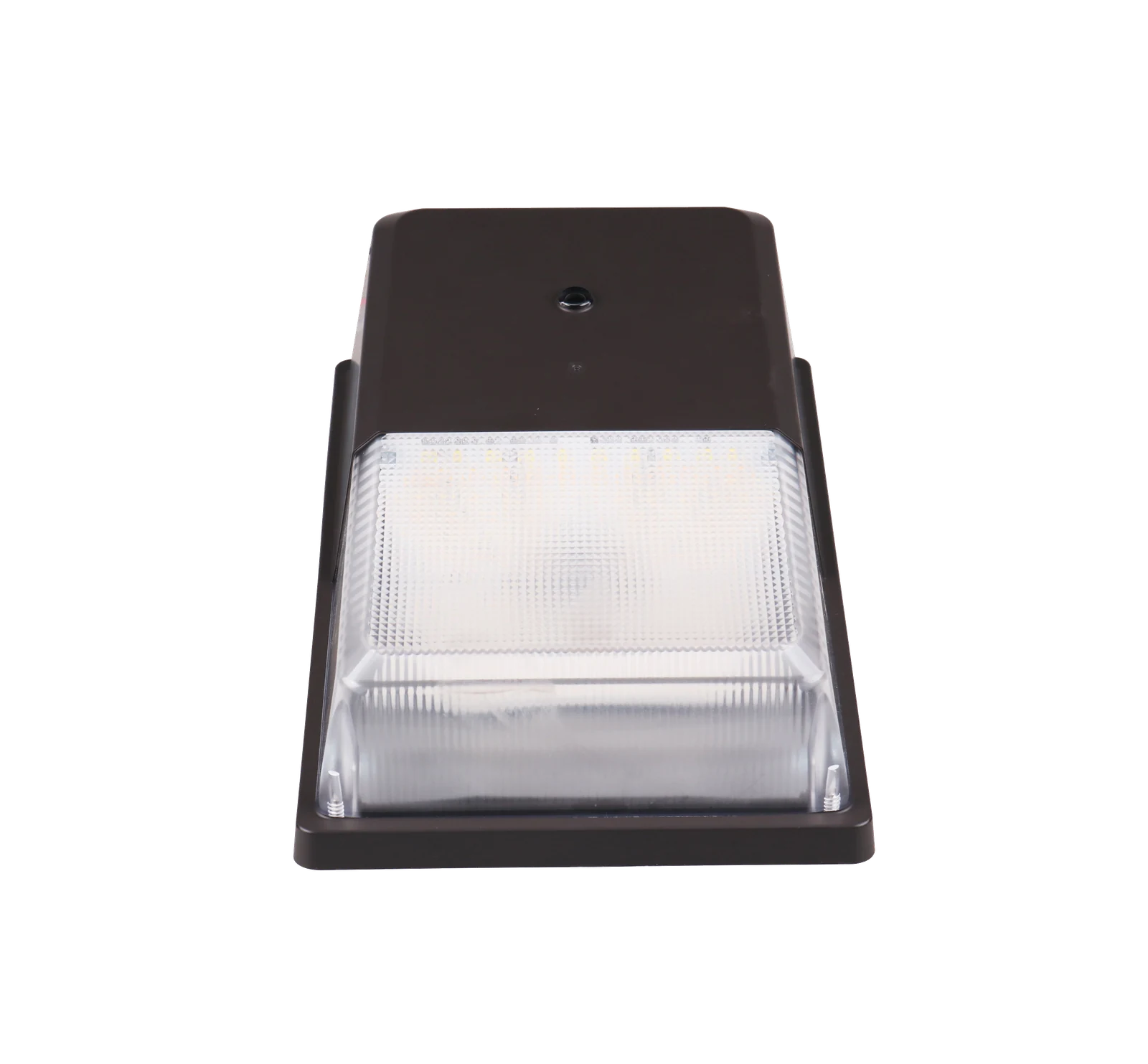 Ramparts — alternate 3/4 angle, dark bronze, top of housing showing integrated photocell