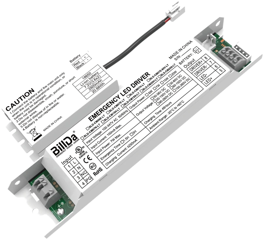 EM07 (EM07-CMB/260DC/AG) — 7W constⒶNT factory-install battery backup module · ArticGuard rated