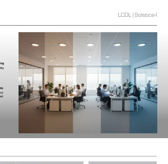 LCDL Solstice SafeZone installed in a 2-hour fire-rated assembly — illustrating the 114 LM/W family-best efficacy on the 10-inch fixture in the fire-rated commercial downlight category