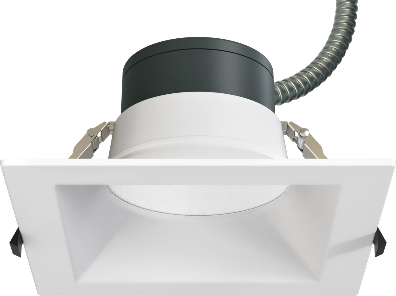 LCDL Solstice 8-inch square trim variant — part of the family that covers 4 round apertures + square options from one SKU encoder