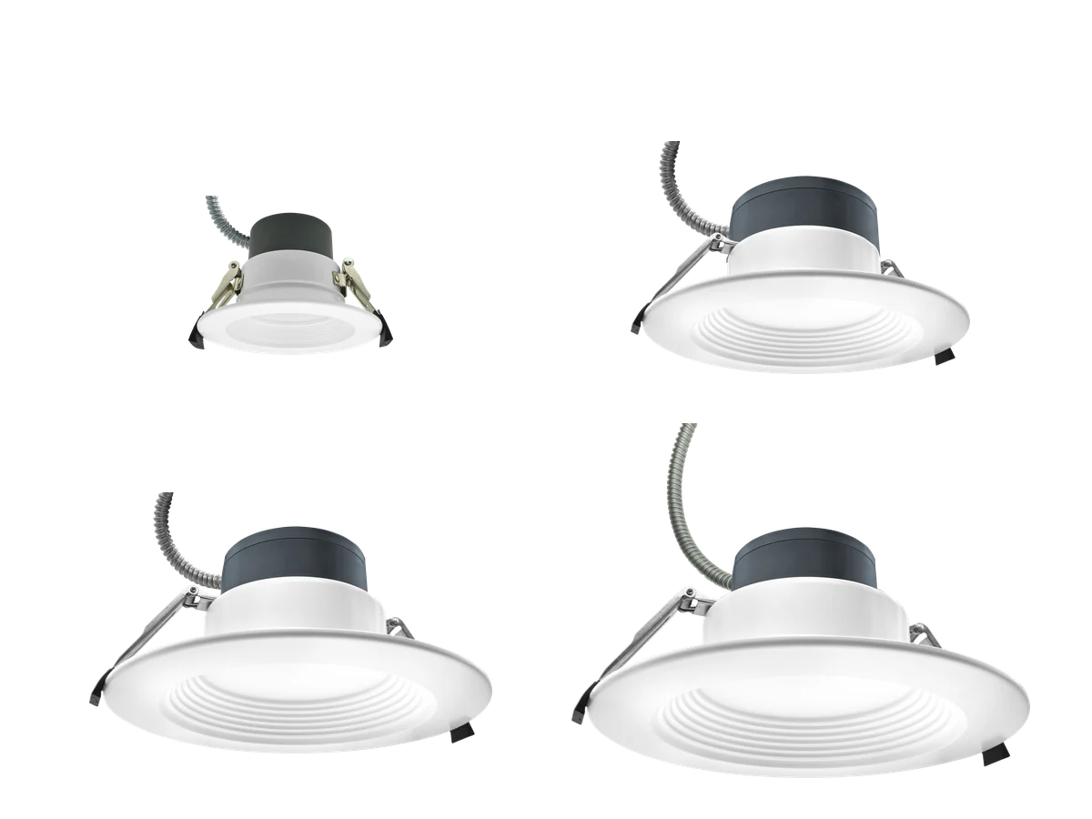 Solstice round housings in four sizes: 4, 6, 8 and 10 in