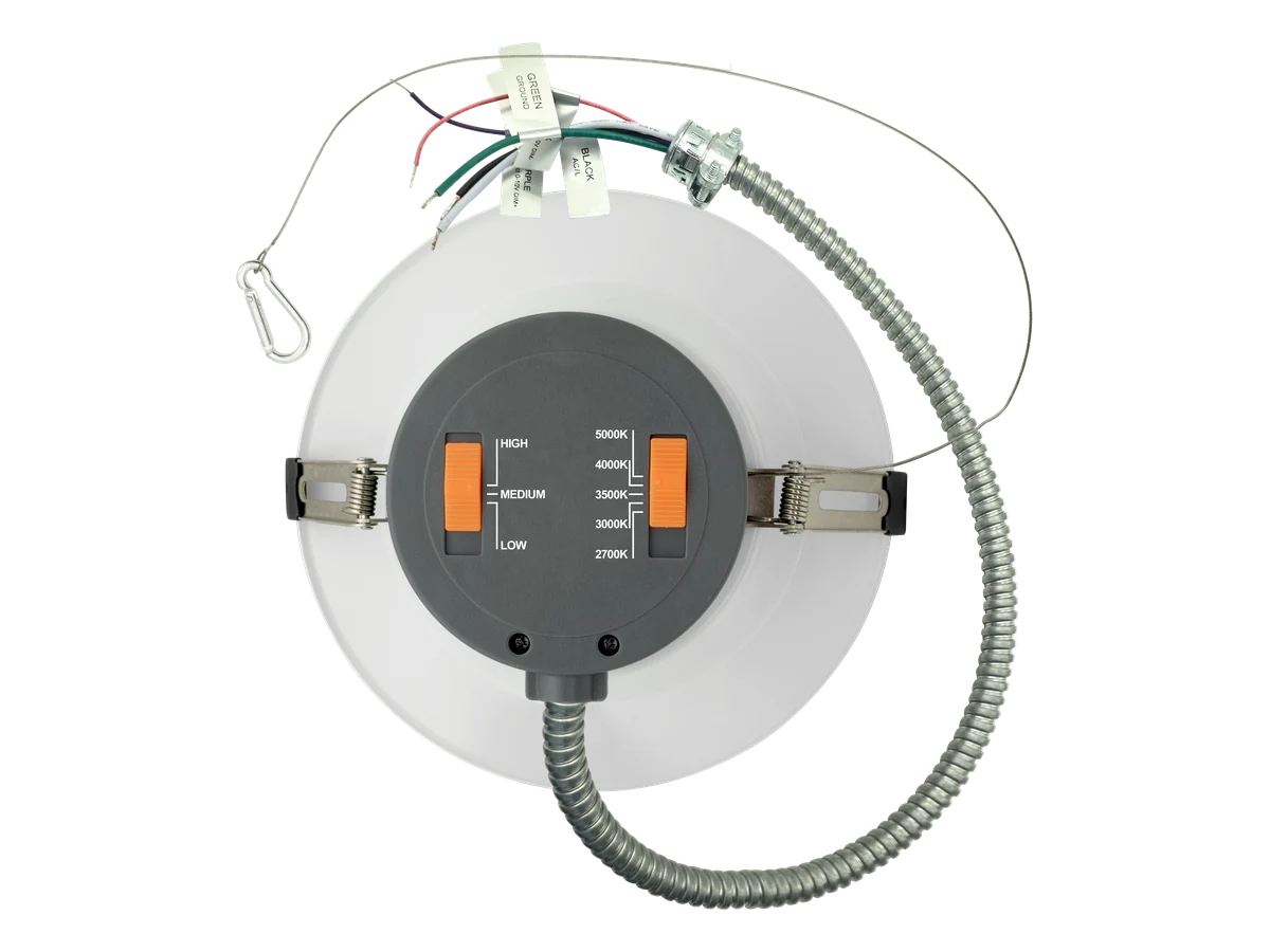 Solstice housing top, with the wattage and color temperature switches