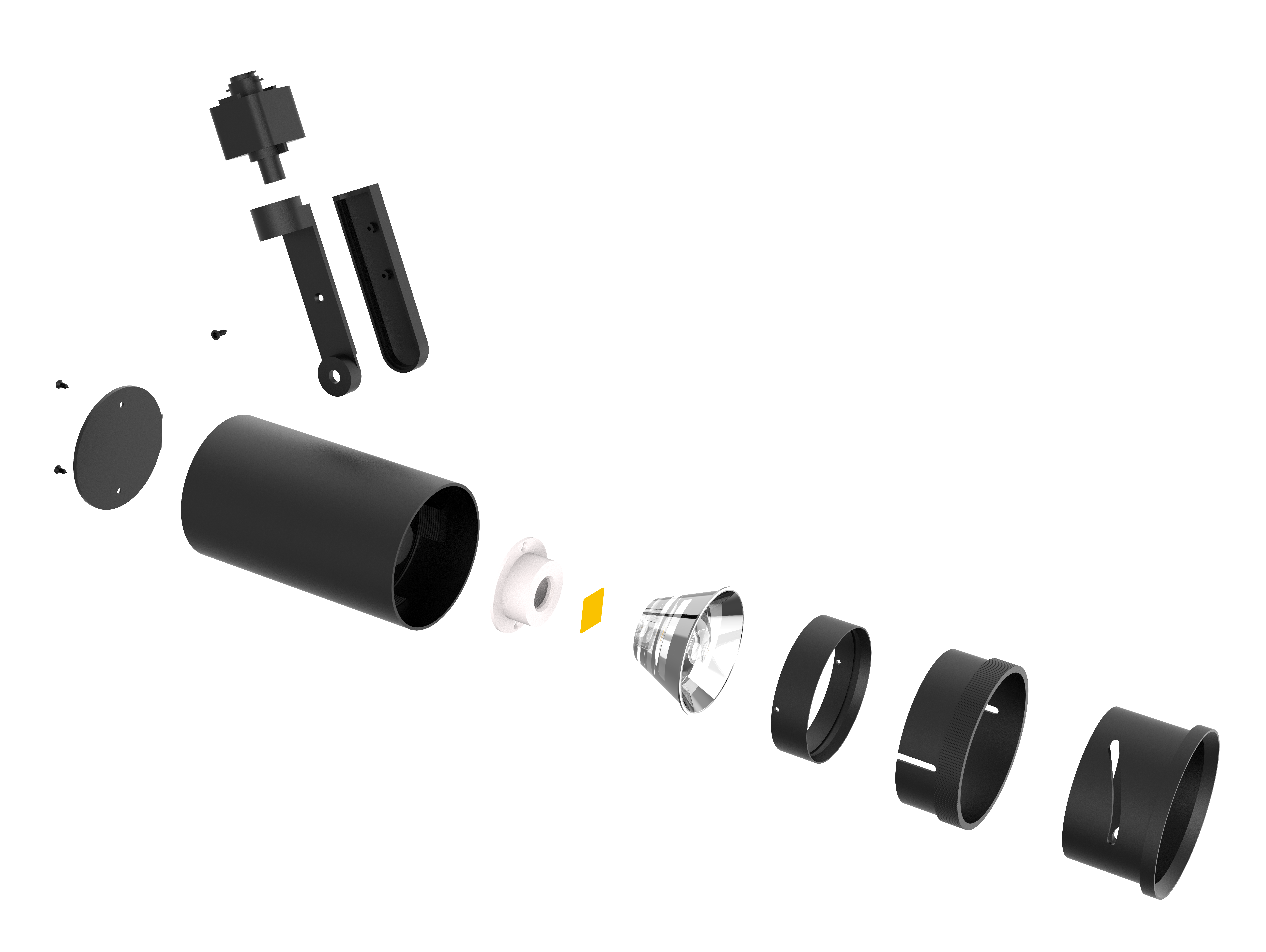 LTRK Trackstar · beamⒶDJUST 20°-50° beam-range visualization · narrow accent for fine-merchandise spotlight to wide wash for gallery panel illumination · continuous adjustment without reflector swap