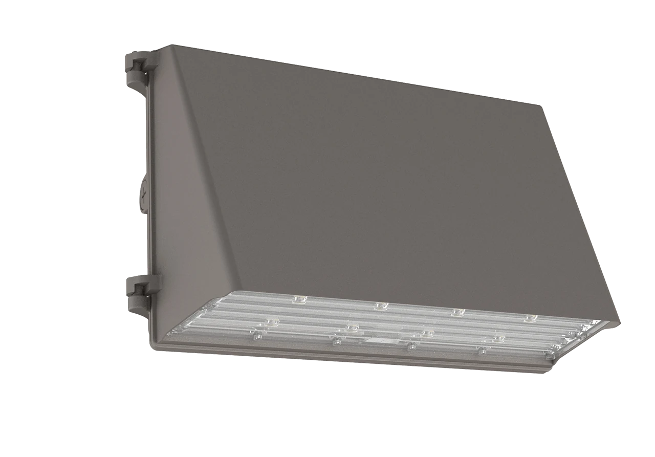 LWPC Watchtower — PRO+ full-cutoff wall pack with darkⒶRCH angled-top geometry, dark bronze finish